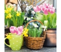 Spring Flowers Mix - Servetten - 20st. bedrukt, 33X33cm, 3lagen, 100%Tissue, Chloorvrij