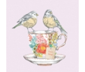 Tea for Two Birds - Servetten - 20st. bedrukt, 33X33cm, 3lagen, 100%Tissue, Chloorvrij