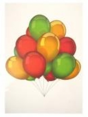 Raamsticker ballonnen rood geel groen