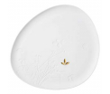 Tray large 30cm x 34cm - White porcelain with golden leaf