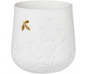 Porcelain light 8cm x 8cm - White with golden leaf