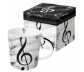 Trend Mug GB I Love Music - Grote mok van porselein in een bijpassende luxe geschenkverpakking. Inhoud 0,3 ltr. De mok is 9,5 cm hoog. Geschikt voor vaatwasser en magnetron.