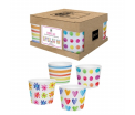 Aquarel Mix - Egg Cup Set in Cardboard - Set van 4 porseleinen eierdopjes in geschenkverpakking. Geschikt voor vaatwasser