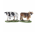 Cow and bull 2 pieces - l11.5xw9xh6cm