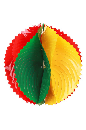 Decoratie bal rood geel groen 20 cm