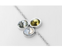 FriendsDesign - Suzanne's Bracelet - Olive mix - Deze armband is in lengte verstelbaar van 17cm tot 20cm - Onze sieraden zijn gemaakt van stainless steel met Swarovski elementen en zijn hypoallergeen