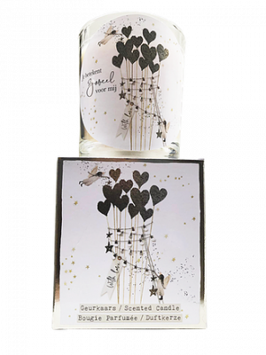 Giftbox - With Love - tekst glas:Je betekent zoveel voor mij - Jar Candle - Vanilla - Een heerlijke zachte vanille geur - Brandtijd: +/- 45 uur Formaat kaars : 72x80 mm - Formaat box: 80x90mm