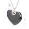 My Bendel - Godina - Elegante zilverkleurige ketting van edelstaal met een zwart keramisch hart.Verstelbaar van 750mm tot 800mm. Blijft mooi, verkleurt niet en hypoallergeen.