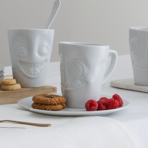 Mug with handle 350ml - Tasty/Lecker - white -Hoogwaardige kwaliteit hotelservies, magnetron en vaatwasmachine bestendig