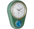 Green Clock with kitchen timer Retro , 23X16cm, (excl. 1AA batt)