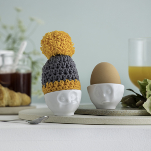 Egg Cup Hat - Grey/Orange