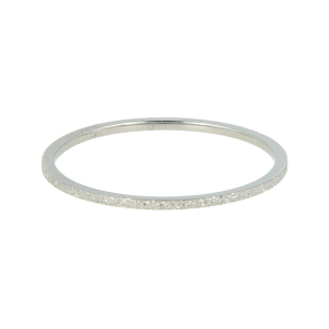 My Bendel - Picolo - Elegante 0.8mm brede zilverkleurige edelstalen ring met stardust. Blijft mooi, verkleurt niet en hypoallergeen - maat 16