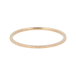 My Bendel - Picolo - Elegante 0.8mm brede rosé goudkleurige edelstalen ring met stardust. Blijft mooi, verkleurt niet en hypoallergeen - maat 17