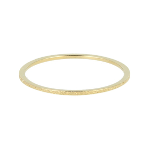 My Bendel - Picolo - Elegante 0.8mm brede goudkleurige edelstalen ring met stardust. Blijft mooi, verkleurt niet en hypoallergeen - maat 18