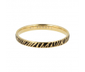 My Bendel - Picolo - Elegante 2mm brede goudkleurige edelstalen ring met zebraprint. Blijft mooi, verkleurt niet en hypoallergeen - maat 16