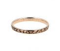 My Bendel - Picolo - Elegante 2mm brede rosé goudkleurige edelstalen ring met snakeprint. Blijft mooi, verkleurt niet en hypoallergeen - maat 18