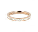My Bendel - Picolo - Elegante 3mm brede rosé goud kleurige edelstalen ring met zirkonia. Blijft mooi, verkleurt niet en hypoallergeen - maat 19