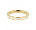 My Bendel - Picolo - Elegante 3mm brede goud kleurige edelstalen ring met zirkonia. Blijft mooi, verkleurt niet en hypoallergeen - maat 17