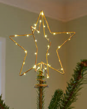 Christmas top gold H25cm/30 LED's - indoor use only