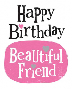 The Bright Side -Happy Birthday Beautiful friend - 17x14cm - Inclusief envelop