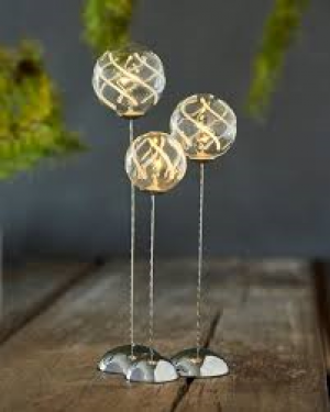 Vein trio light balls H18/21,5/25 cm - set 3pcs - mouth blown glass