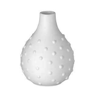 Mini vase - relief dots - 9cm - porcelain, glazed inside, unglazed external.